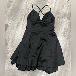 Black mini dress.